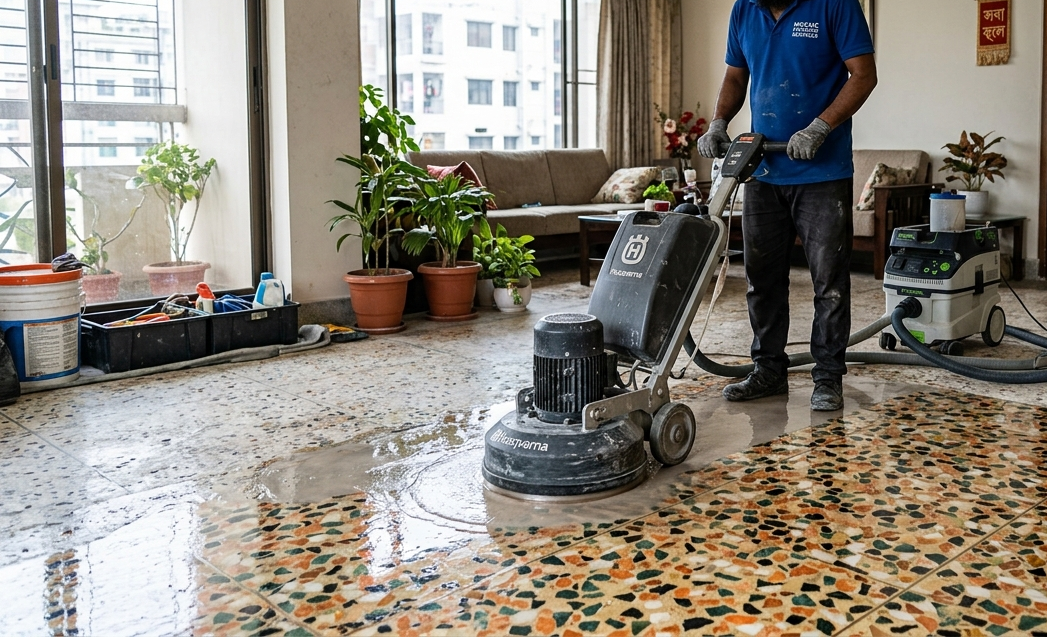 Mosaic Floor Cutting And Polishing Service cleaning service